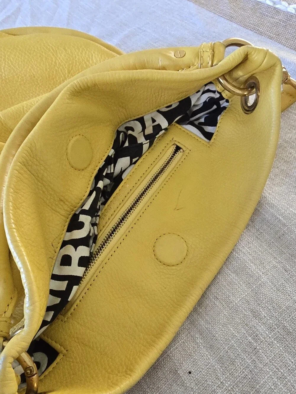 MARC By Marc Jacobs Q Hillier Hobo Convertible Leather Handbag Yellow Gold